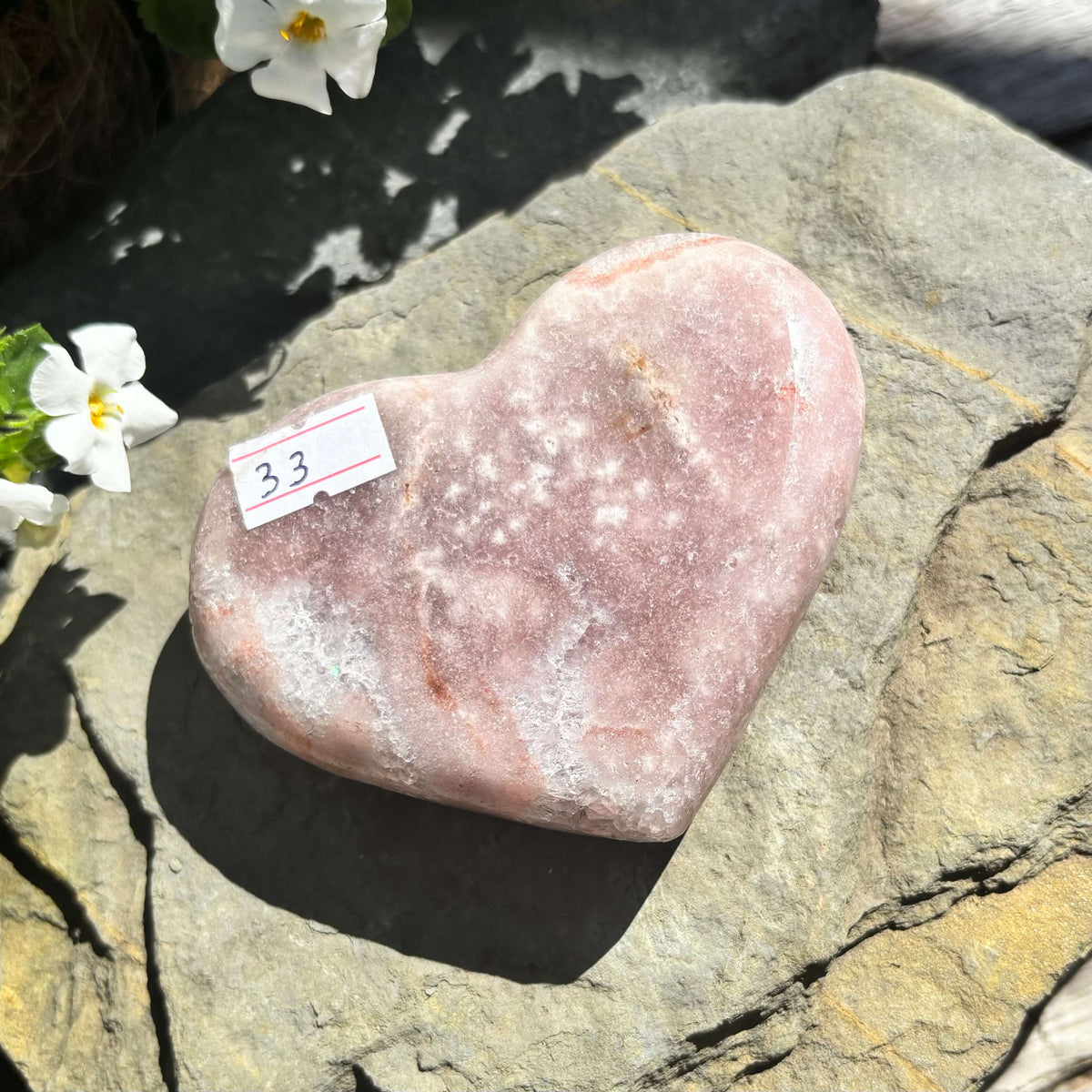 Brazilian Pink Amethyst Polished Heart - 281 grams (#33)
