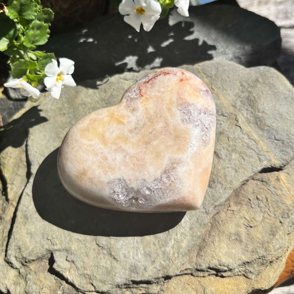 Brazilian Pink Amethyst Polished Heart - 315 grams (#36)