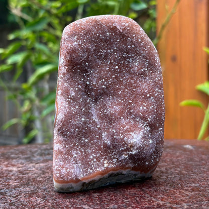 Brazilian Rainbow Raspberry Amethyst Druzy Cut Base -  626 grams