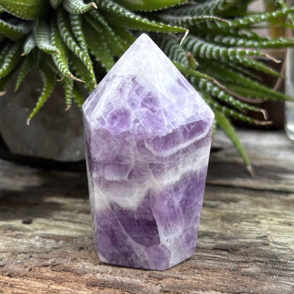 Brazilian Chevron Amethyst Polished Point Tower - 160grams