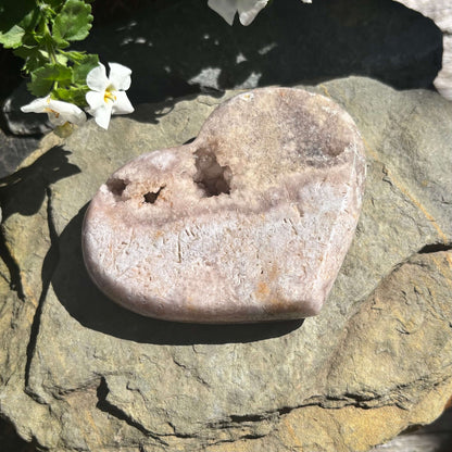 Brazilian Pink Amethyst Polished Heart - 237 grams (#48)