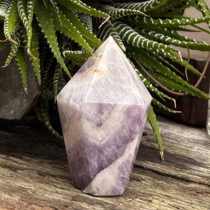 Brazilian Chevron Amethyst Polished Point Tower - 102grams