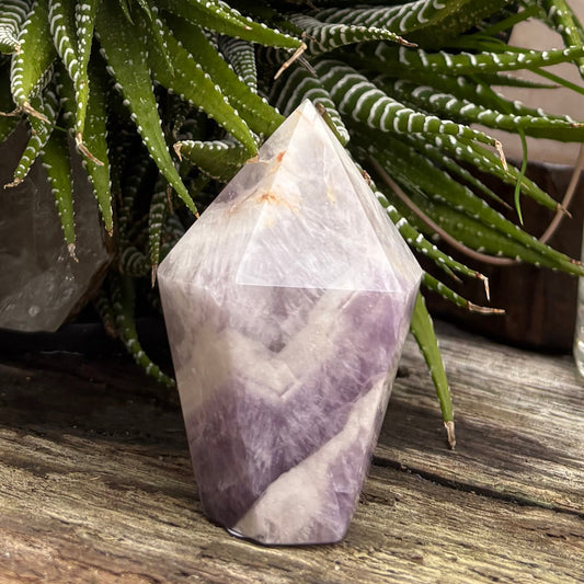 Brazilian Chevron Amethyst Polished Point Tower - 102grams