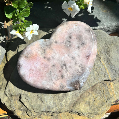 Brazilian Pink Amethyst Polished Heart - 480 grams (#56)