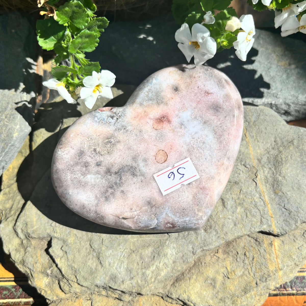 Brazilian Pink Amethyst Polished Heart - 480 grams (#56)