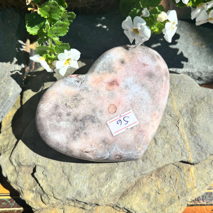 Brazilian Pink Amethyst Polished Heart - 480 grams (#56)