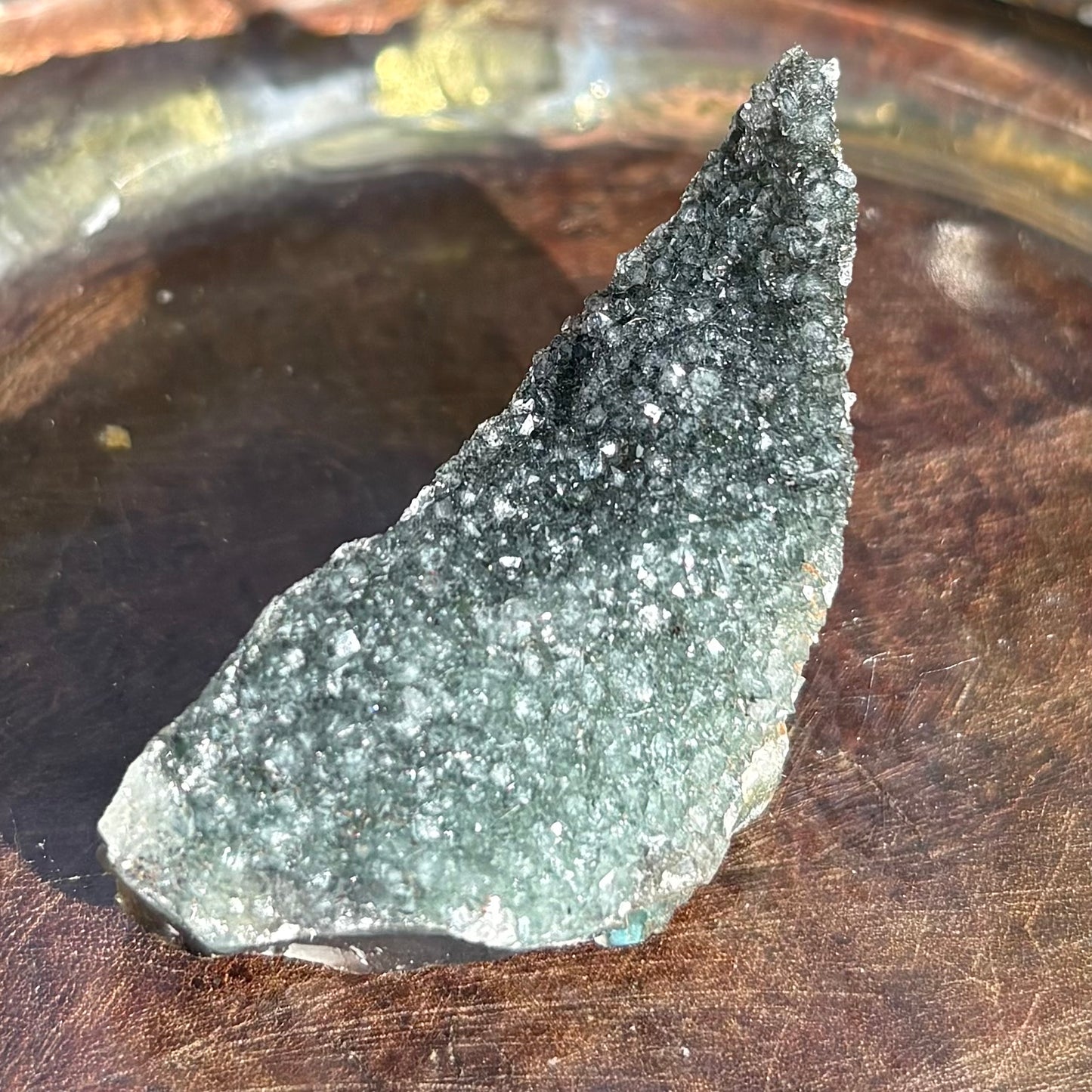 Brazilian Black Rainbow Amethyst Druzy Cluster Flat - 20 grams