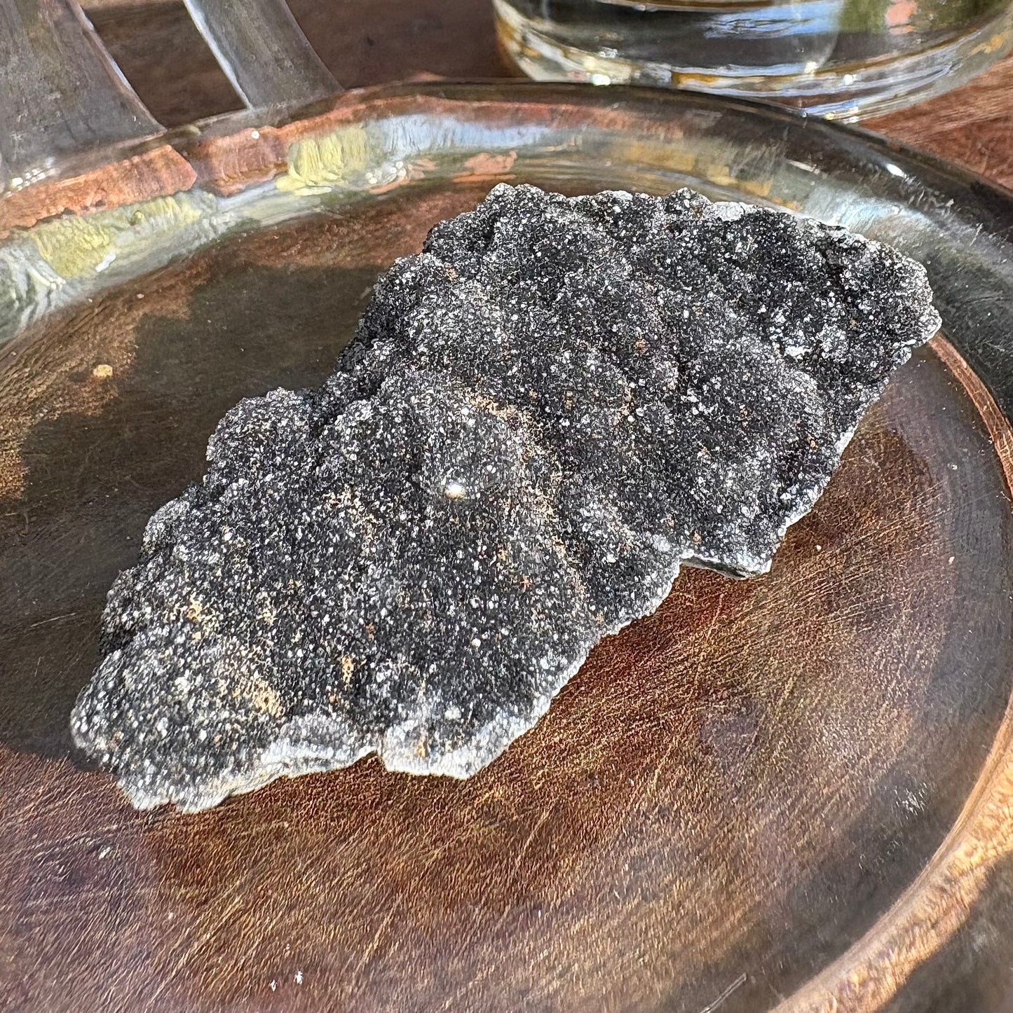 Brazilian Black Amethyst Druzy Cluster Flat - 32 grams