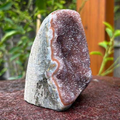 Brazilian Rainbow Raspberry Amethyst Druzy Cut Base -  626 grams