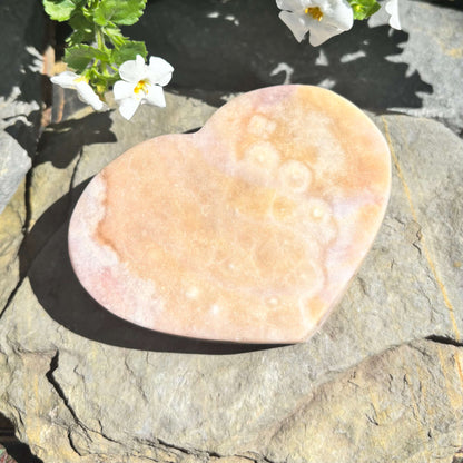 Brazilian Pink Amethyst Polished Heart - 327 grams (#94)