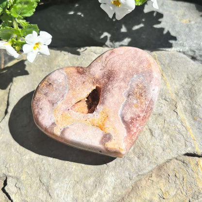 Brazilian Pink Amethyst Polished Heart - 270 grams (#96)