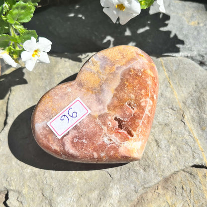 Brazilian Pink Amethyst Polished Heart - 270 grams (#96)
