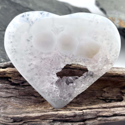 Unique Agate Druzy Heart - 78 grams / 7.5 cms