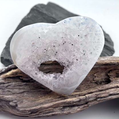 Unique Agate Druzy Heart - 78 grams / 7.5 cms