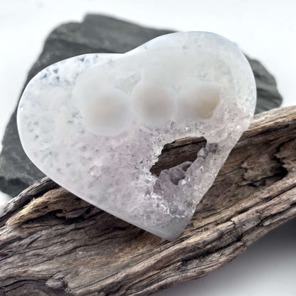 Unique Agate Druzy Heart - 78 grams / 7.5 cms