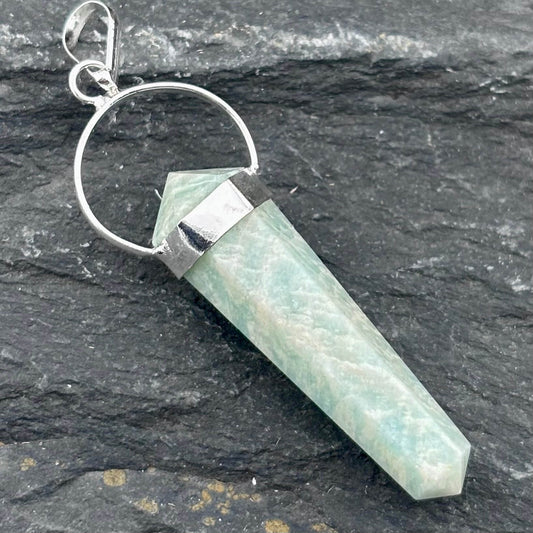Amazonite Double Terminator Pendant 5cm