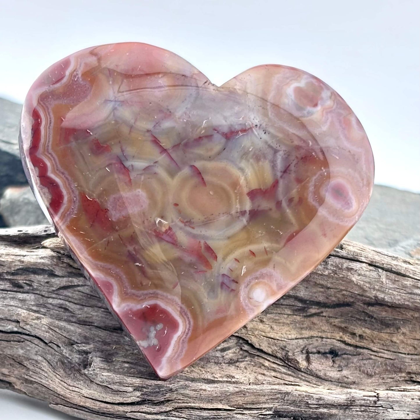 Unique Agate & Amethyst Druzy Heart - 130 grams / 8.6 cms