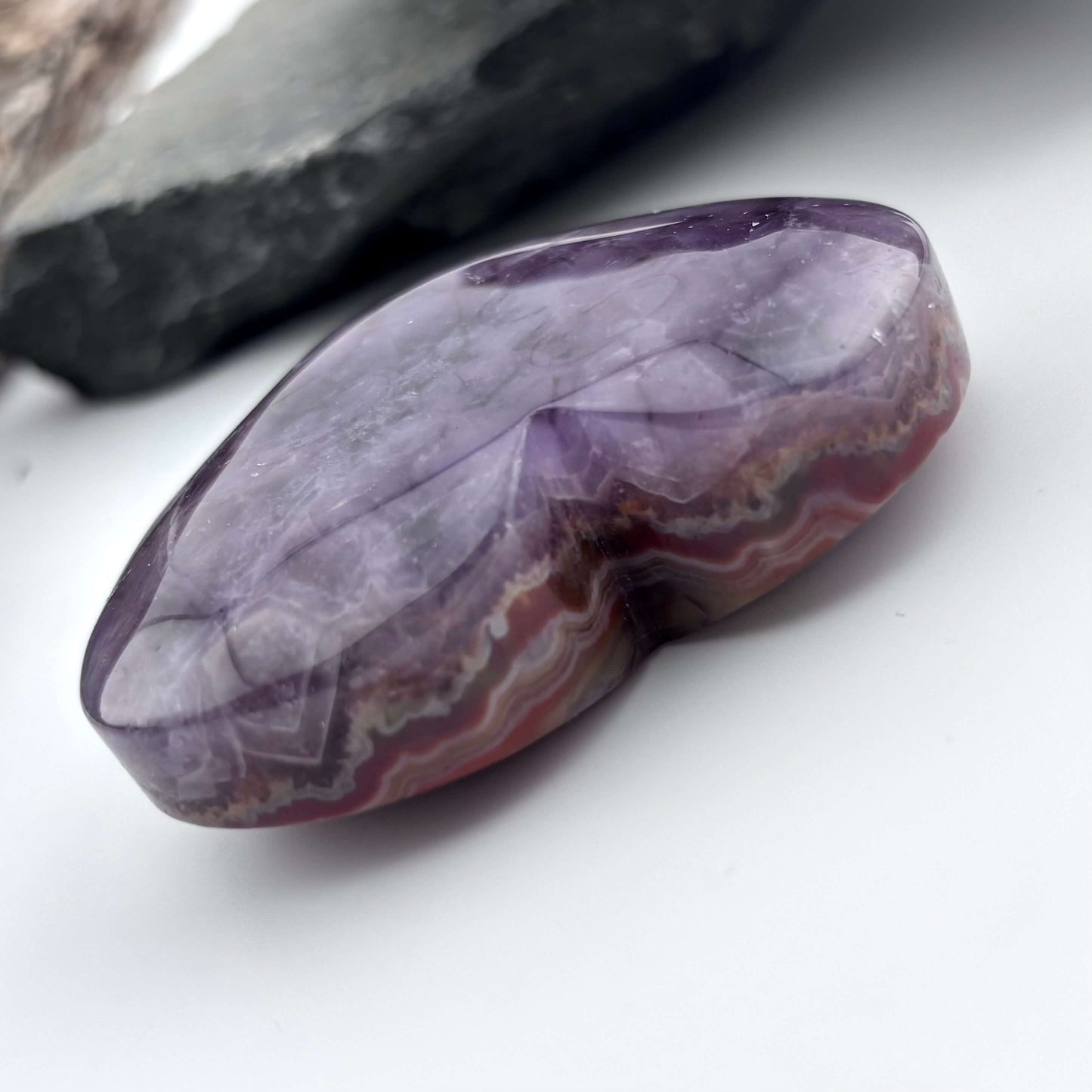 Unique Agate & Amethyst Druzy Heart - 130 grams / 8.6 cms