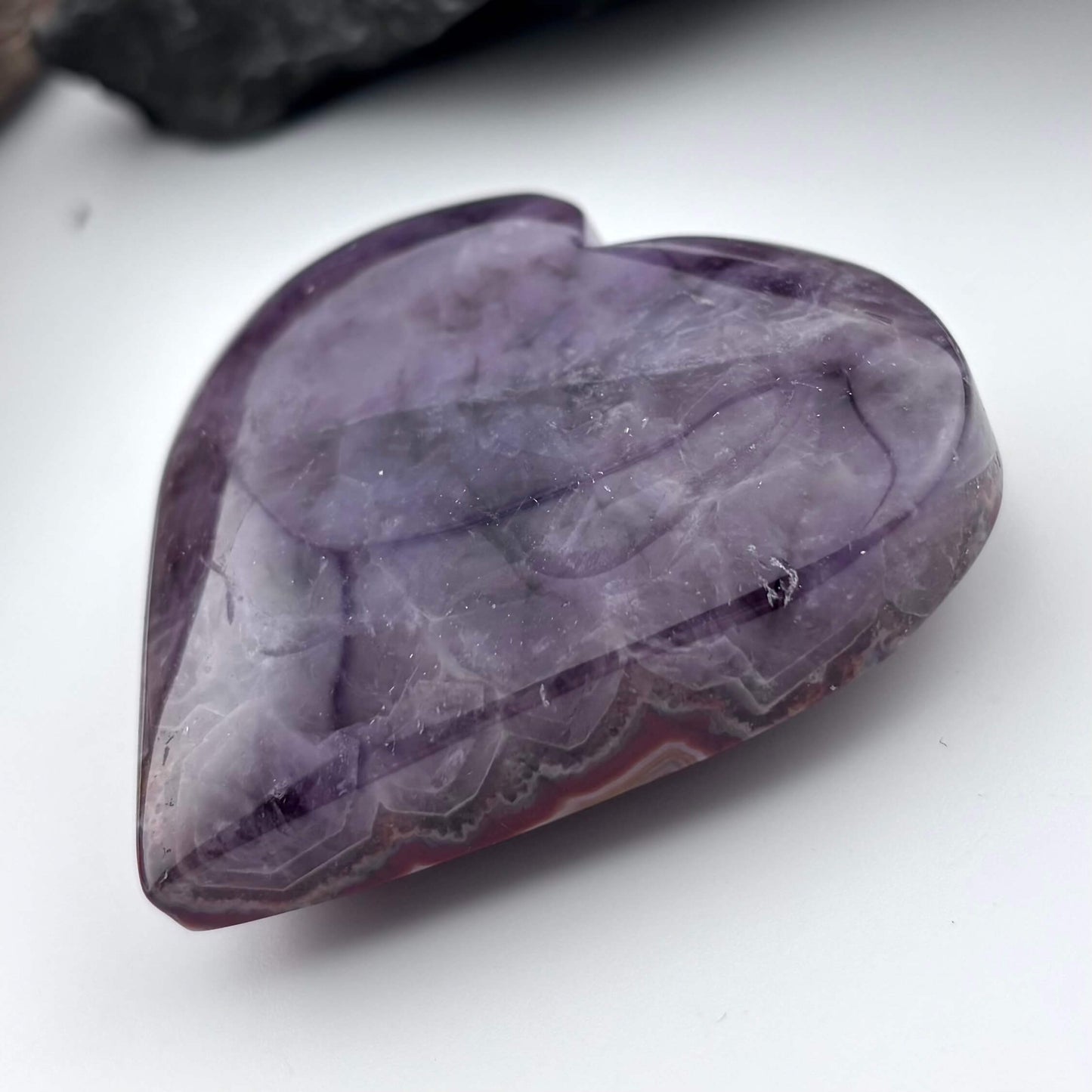 Unique Agate & Amethyst Druzy Heart - 130 grams / 8.6 cms