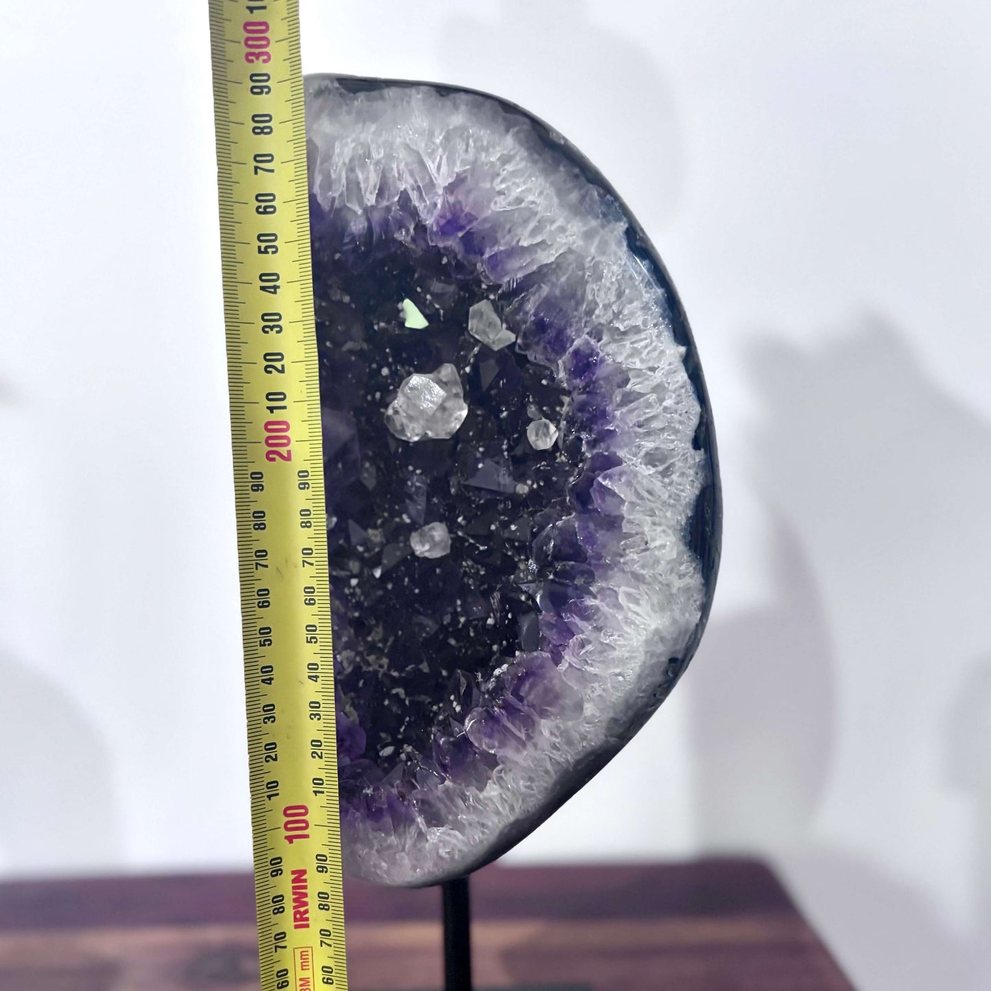 Brazilian Amethyst Geode Shape w Calcite 