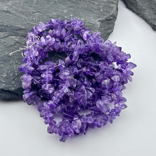 Amethyst Chip Beads - 70 - 75 grams per string