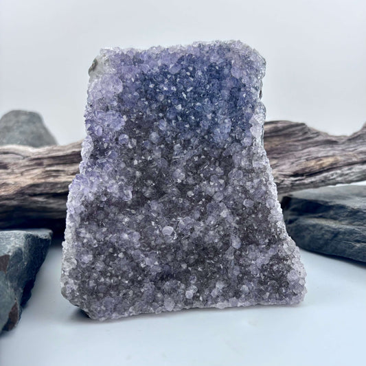 Geode crystal with a white background