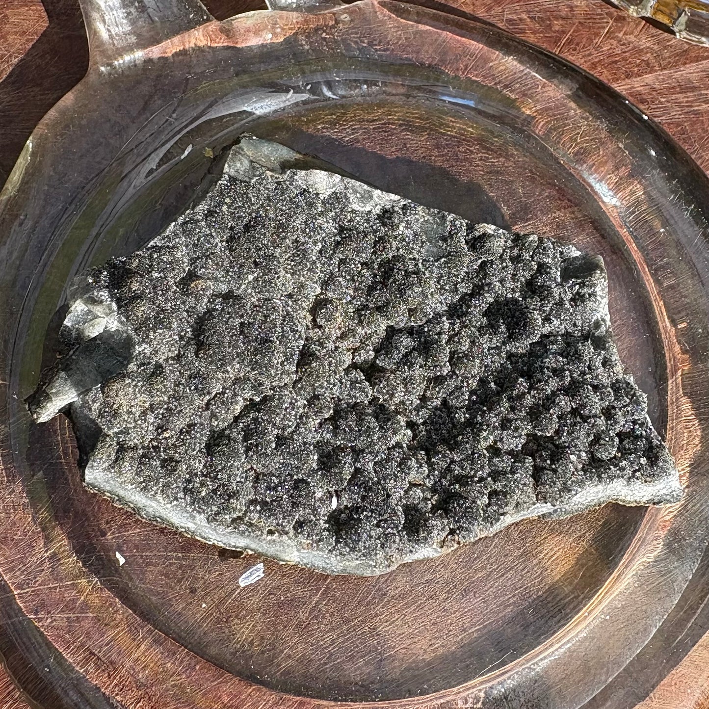 Brazilian Black Amethyst Druzy Cluster Flat - 72 grams