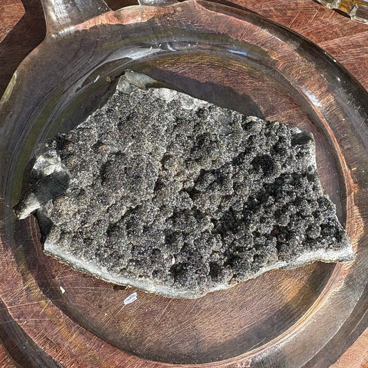 Brazilian Black Amethyst Druzy Cluster Flat - 72 grams