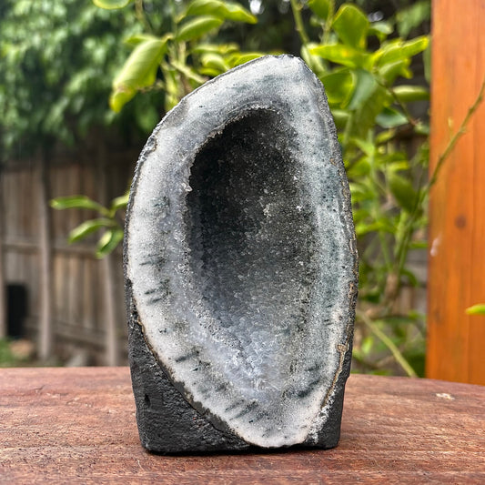 Brazilian Black Druzy Amethyst Cathedral Geode - 0.7 kgs / 1.5 lbs
