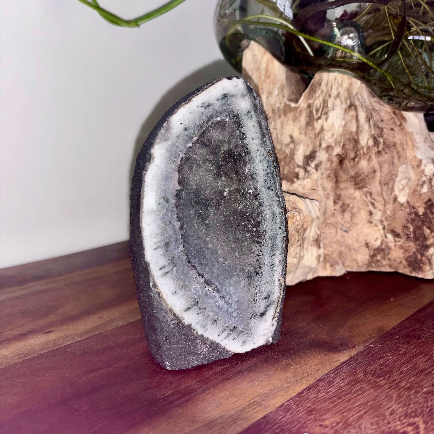 Brazilian Black Druzy Amethyst Cathedral Geode