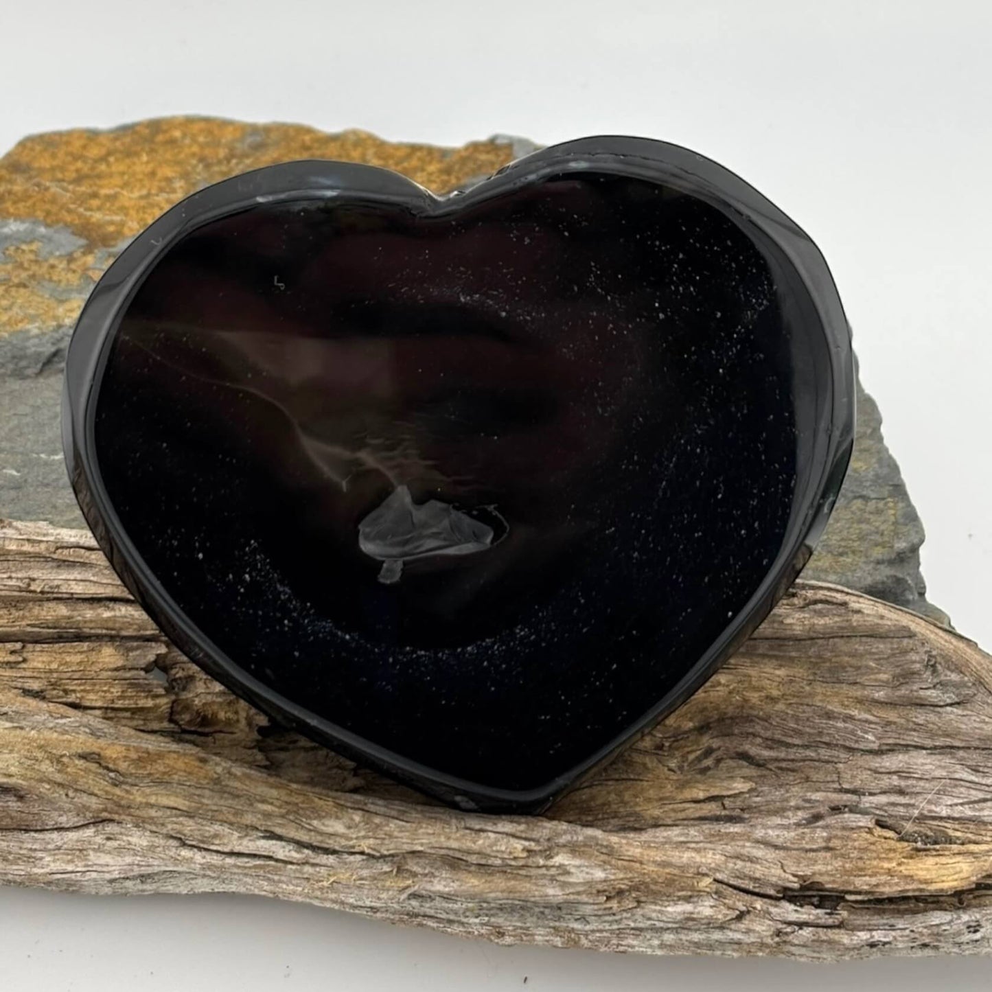 Black Druzy Agate Heart