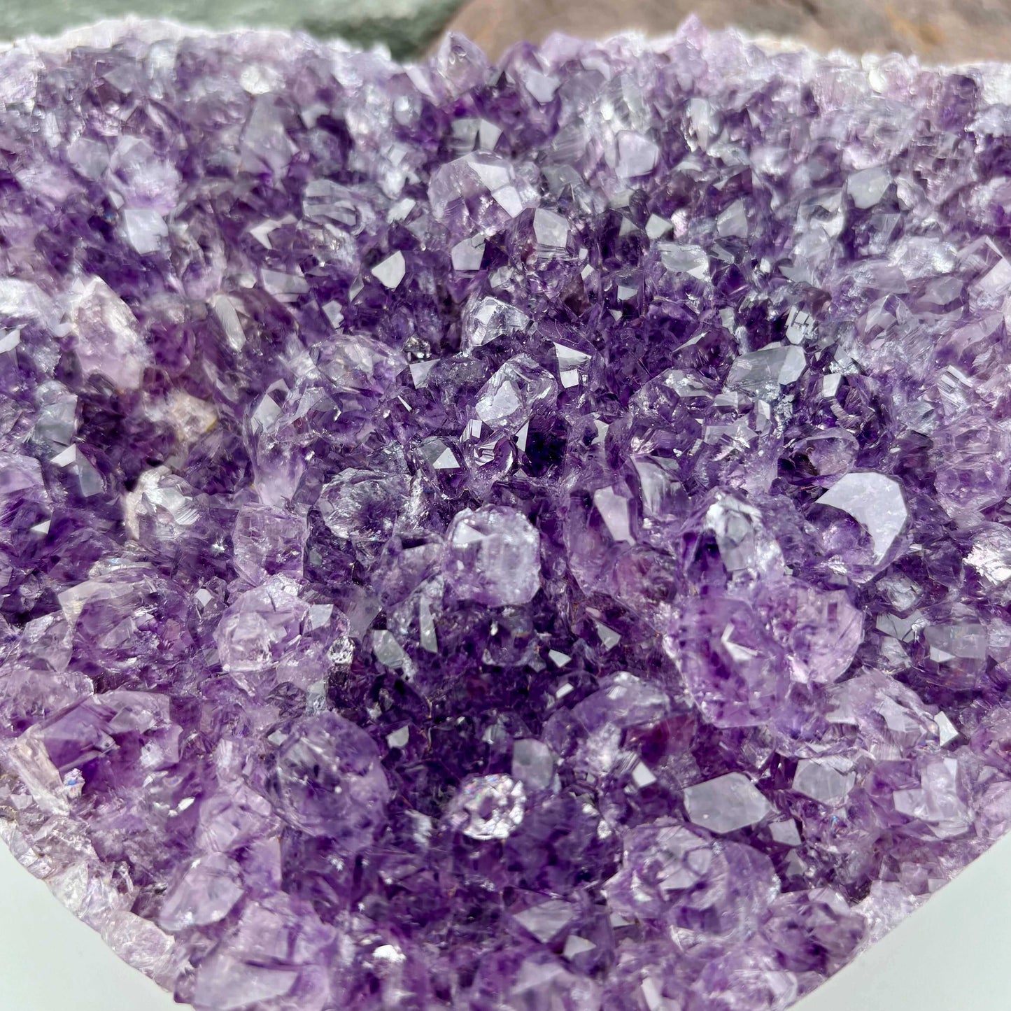 Brazilian Amethyst Cluster Heart on metal stand