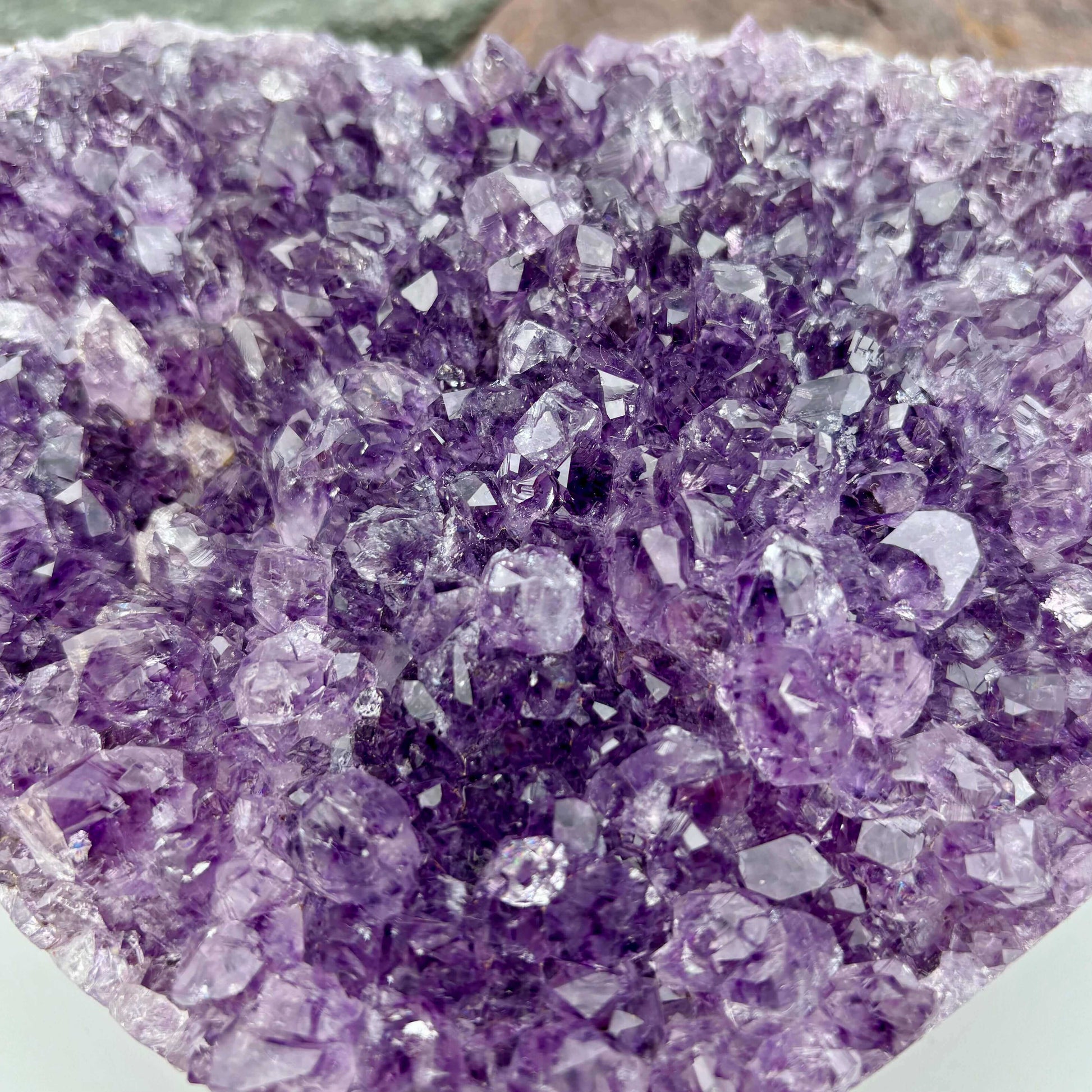 Brazilian Amethyst Cluster Heart on metal stand