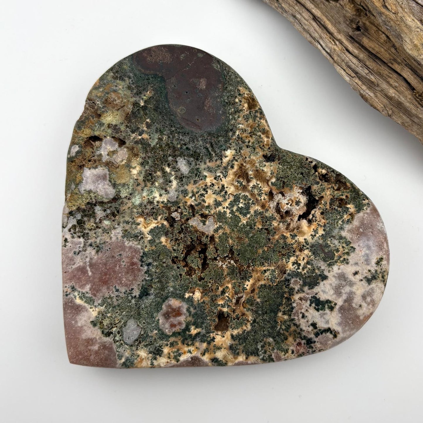 BIG Brazilian Pink Amethyst Heart w Lavender Coloration and Jasper - 472 grams