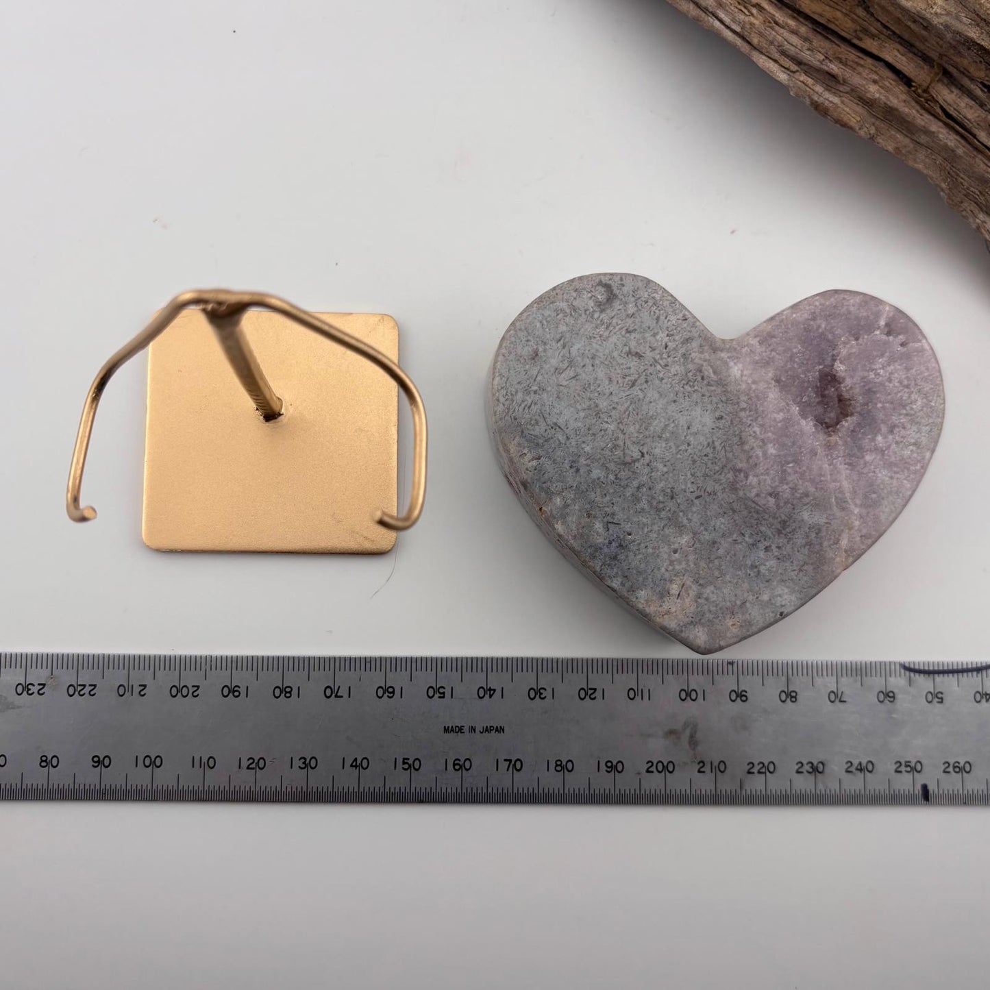 Brazilian Pink Amethyst Heart on Stand - 284 grams