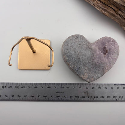 Brazilian Pink Amethyst Heart on Stand - 284 grams