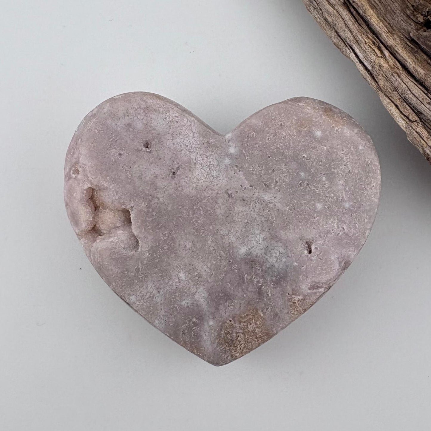 Brazilian Pink Amethyst Heart w bubble Druzy on Stand - 142 grams