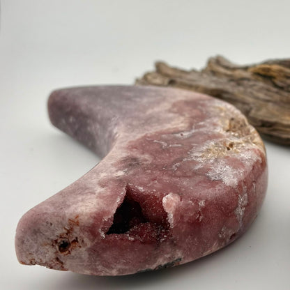 Stunning BIG Brazilian Pink Amethyst Moon w Raspberry & Purple Druzy - 506 grams