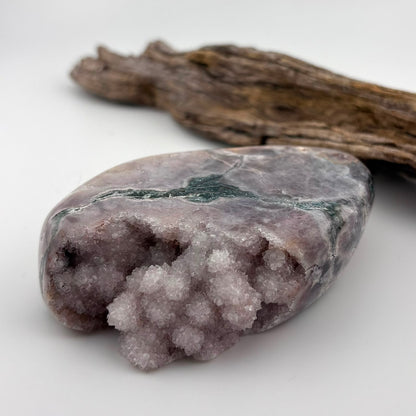 Brazilian Pink / Lavender Amethyst W Green Jasper Slab - 350 grams