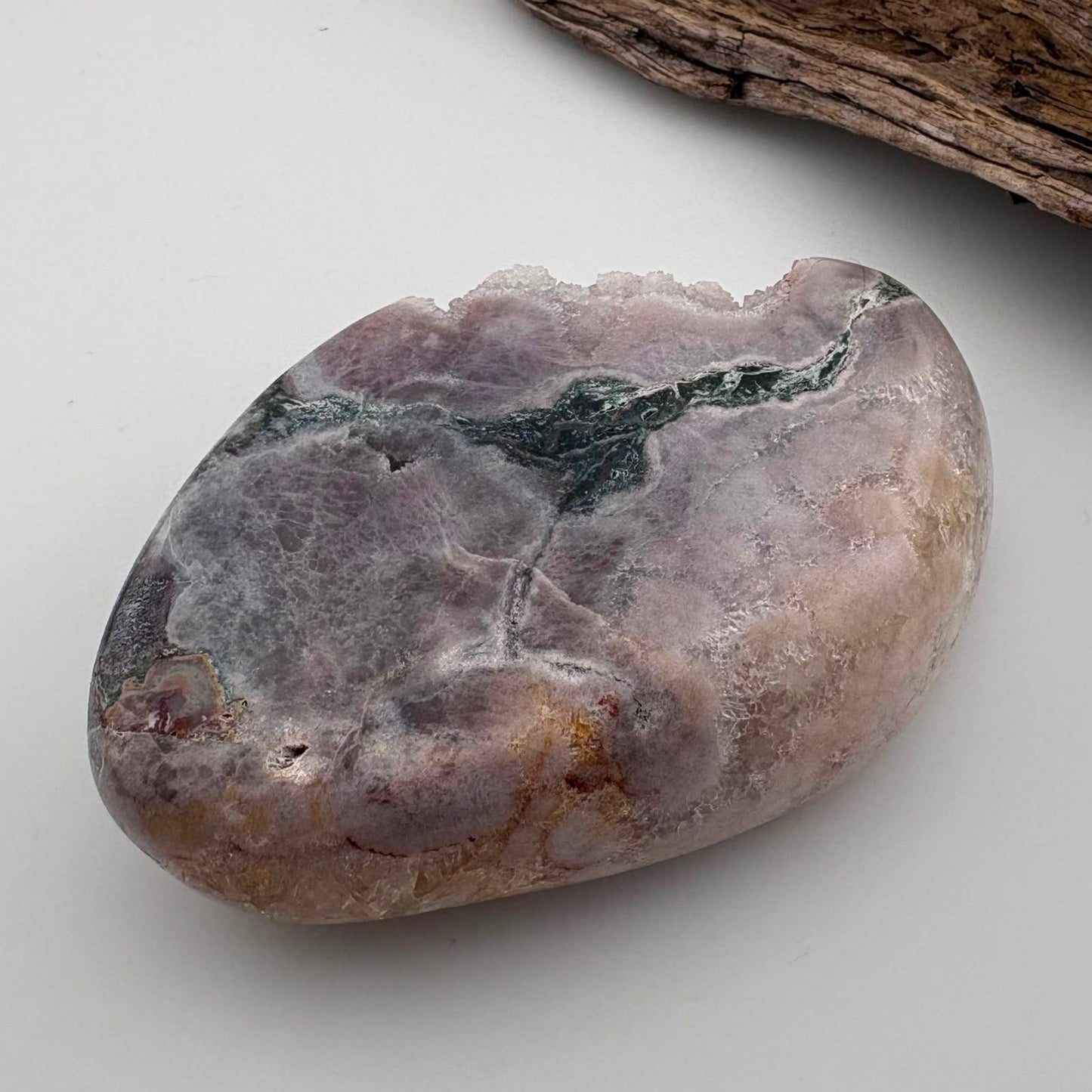 Brazilian Pink / Lavender Amethyst W Green Jasper Slab - 350 grams