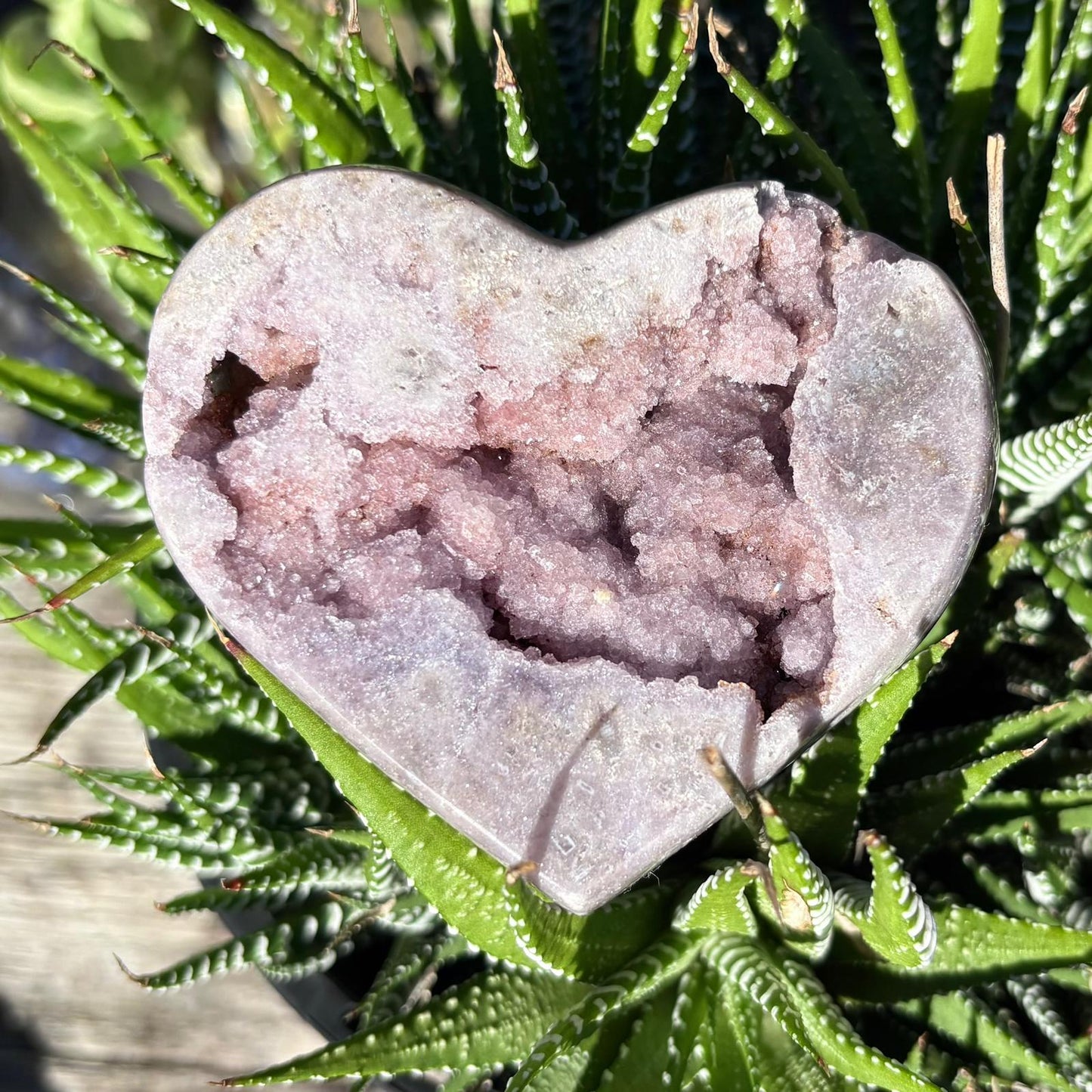 Brazilian Pink / Lavender Amethyst Sparkly Sugar Druzy Heart - 304 grams