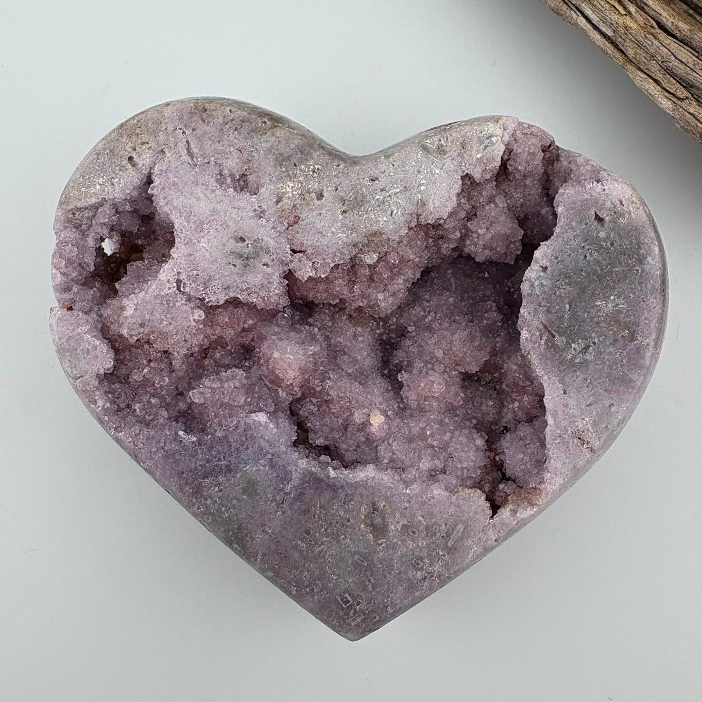 Brazilian Pink / Lavender Amethyst Sparkly Sugar Druzy Heart - 304 grams
