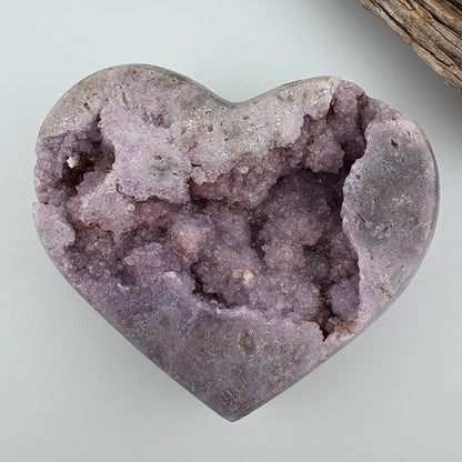 Brazilian Pink / Lavender Amethyst Sparkly Sugar Druzy Heart - 304 grams