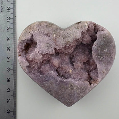 Brazilian Pink / Lavender Amethyst Sparkly Sugar Druzy Heart - 304 grams