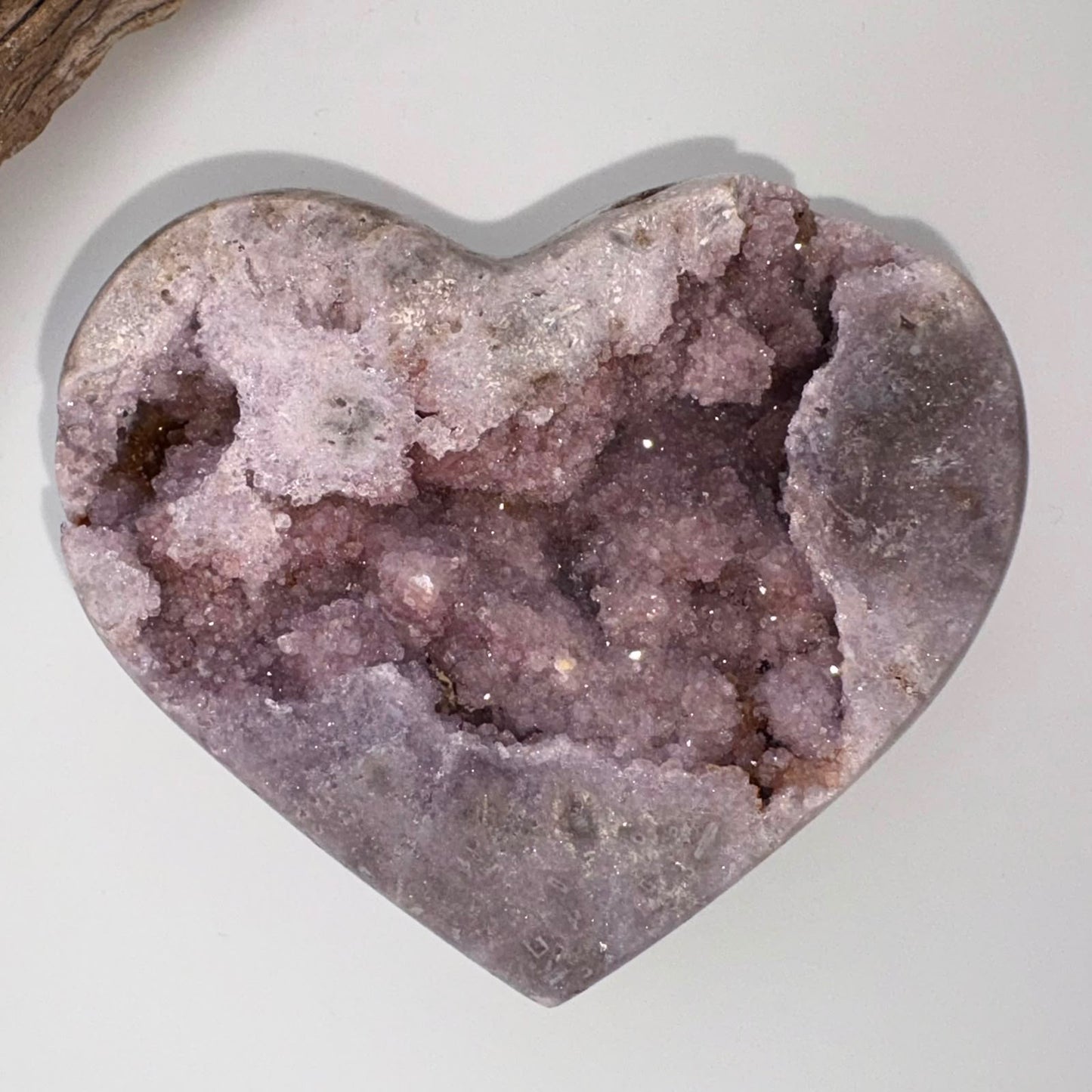Brazilian Pink / Lavender Amethyst Sparkly Sugar Druzy Heart - 304 grams