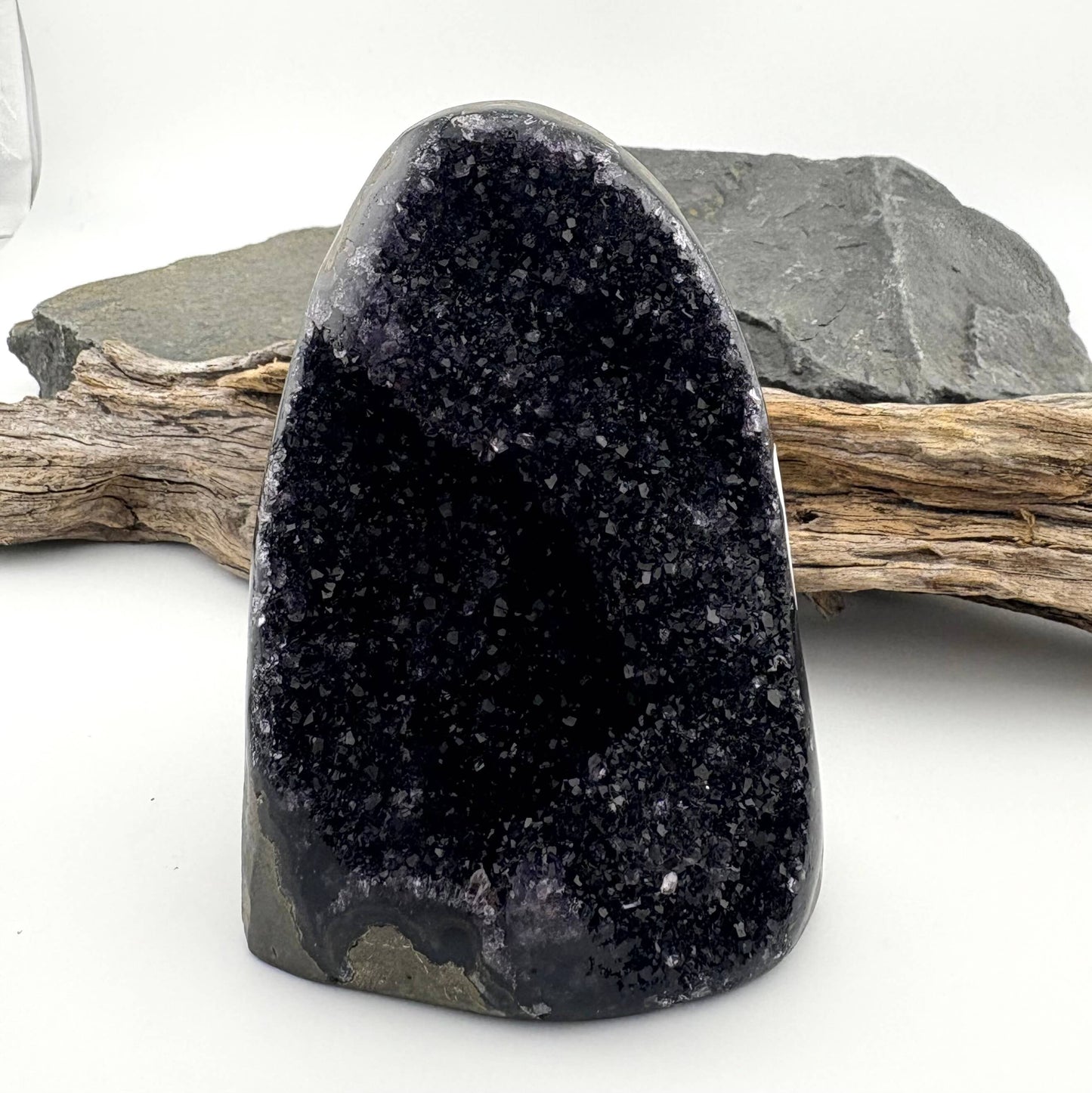 Brazilian AAA+ Blackberry Rainbow Amethyst Druzy w Agate Cut Base -  464 grams