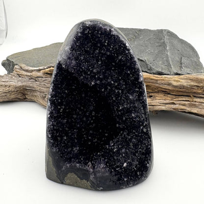 Brazilian AAA+ Blackberry Rainbow Amethyst Druzy w Agate Cut Base -  464 grams