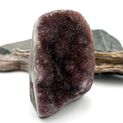 Brazilian Rainbow Raspberry Amethyst Druzy Cut Base -  626 grams