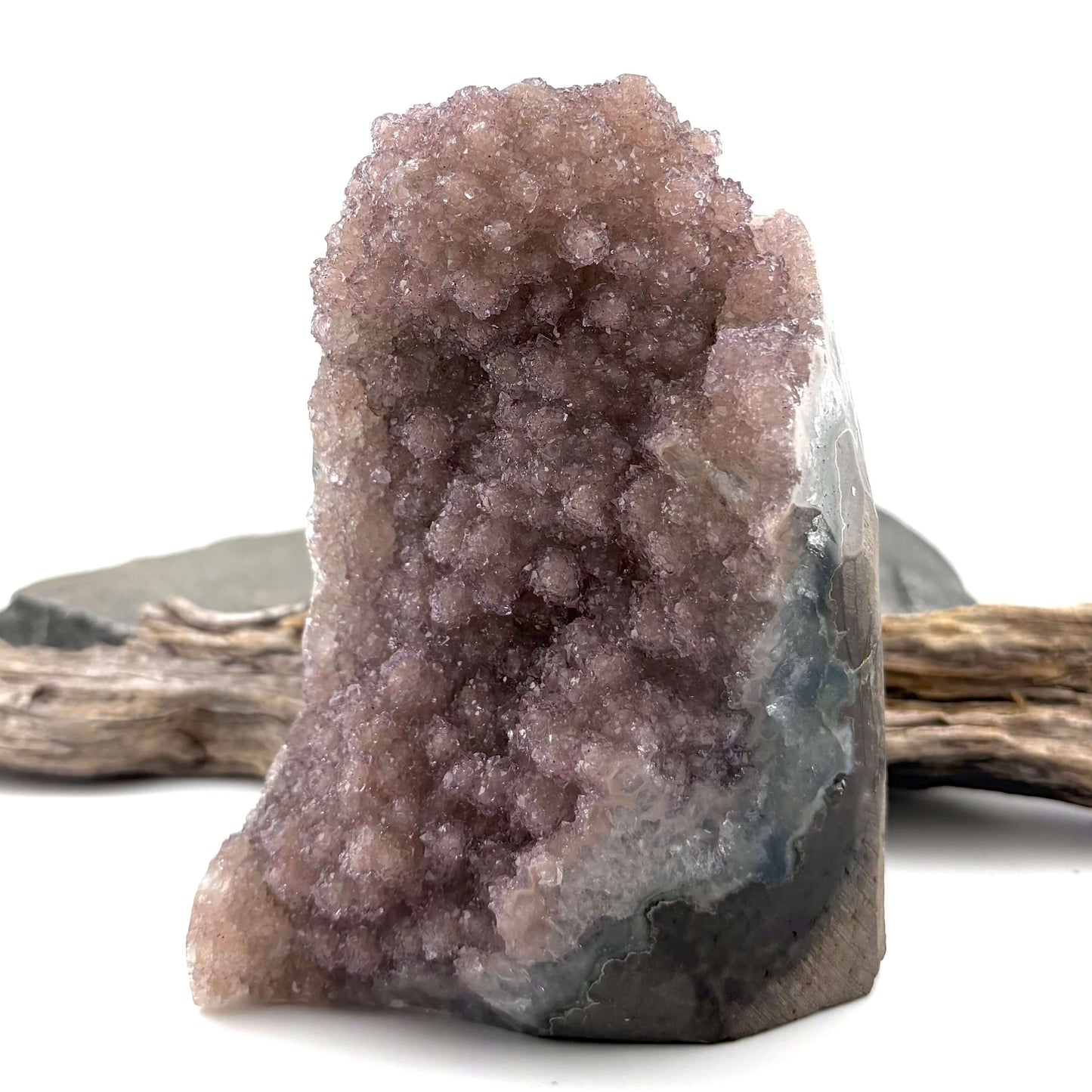 Brazilian Peach Purple Rainbow Amethyst Bubble Druzy w Agate Cut Base -  1.1kg
