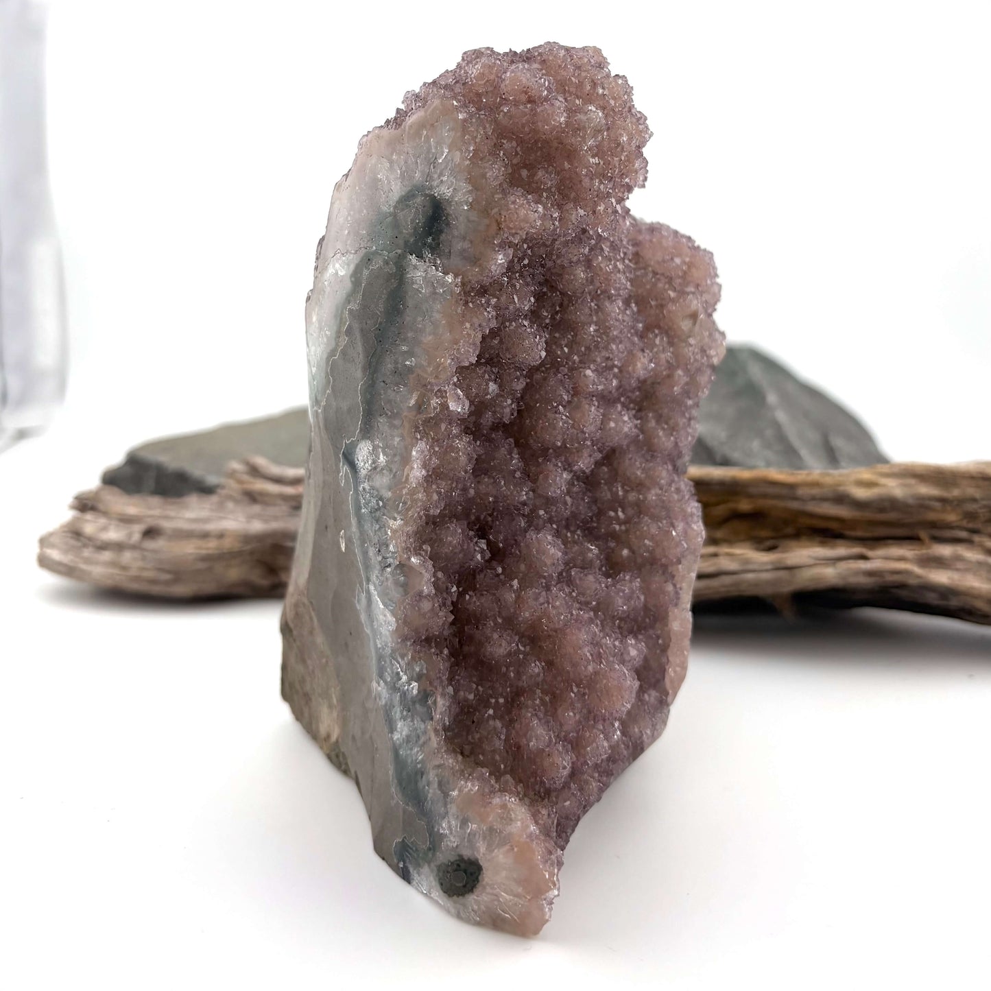 Brazilian Peach Purple Rainbow Amethyst Bubble Druzy w Agate Cut Base -  1.1kg